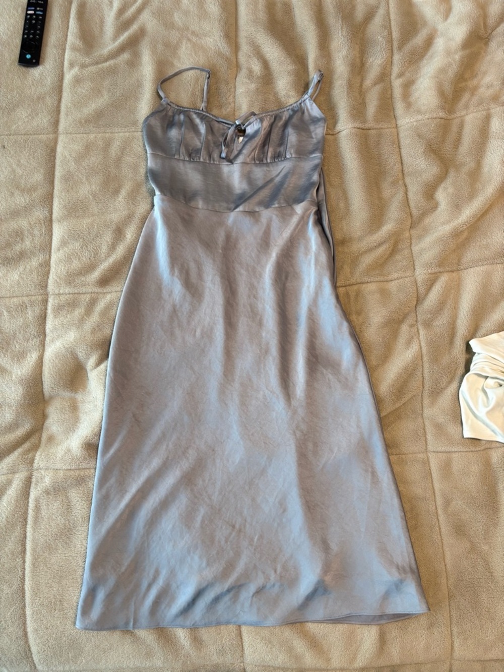 Wilfred Silver Gray Satin Midi Dress